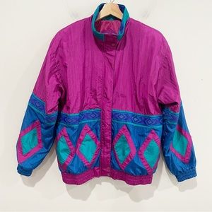 Vintage Women’s 80s 90s Y2K Nylon Windbreaker Size Petite Medium Ski Jacket